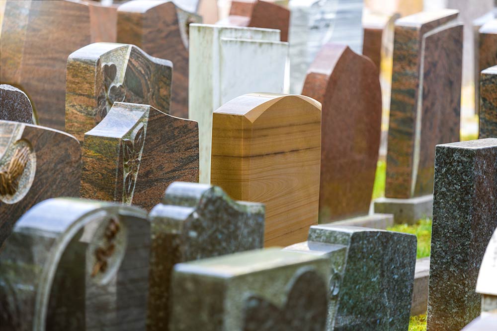 selection of memorial headstones